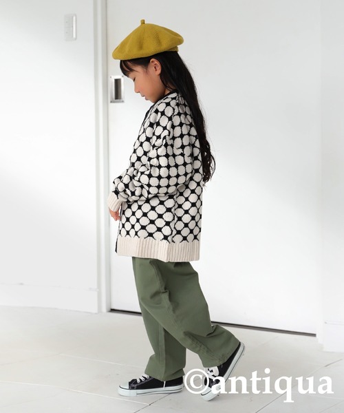 antiqua（アンティカ）の「ドットニットカーディガン（カーディガン/ボレロ・キッズ・アイボリー/オレンジ/イエロー・160/150/140/130）」の8枚目の写真