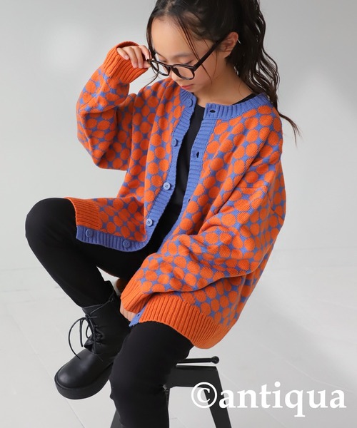 antiqua（アンティカ）の「ドットニットカーディガン（カーディガン/ボレロ・キッズ・アイボリー/オレンジ/イエロー・160/150/140/130）」の19枚目の写真