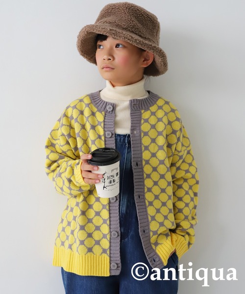 antiqua（アンティカ）の「ドットニットカーディガン（カーディガン/ボレロ・キッズ・アイボリー/オレンジ/イエロー・160/150/140/130）」の10枚目の写真