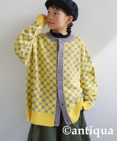 antiqua（アンティカ）の「ドットニットカーディガン（カーディガン/ボレロ・キッズ・アイボリー/オレンジ/イエロー・160/150/140/130）」の11枚目の写真