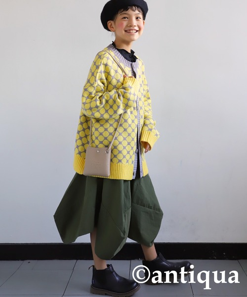 antiqua（アンティカ）の「ドットニットカーディガン（カーディガン/ボレロ・キッズ・アイボリー/オレンジ/イエロー・160/150/140/130）」の12枚目の写真