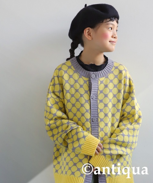 antiqua（アンティカ）の「ドットニットカーディガン（カーディガン/ボレロ・キッズ・アイボリー/オレンジ/イエロー・160/150/140/130）」の13枚目の写真