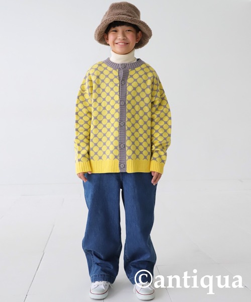 antiqua（アンティカ）の「ドットニットカーディガン（カーディガン/ボレロ・キッズ・アイボリー/オレンジ/イエロー・160/150/140/130）」の14枚目の写真