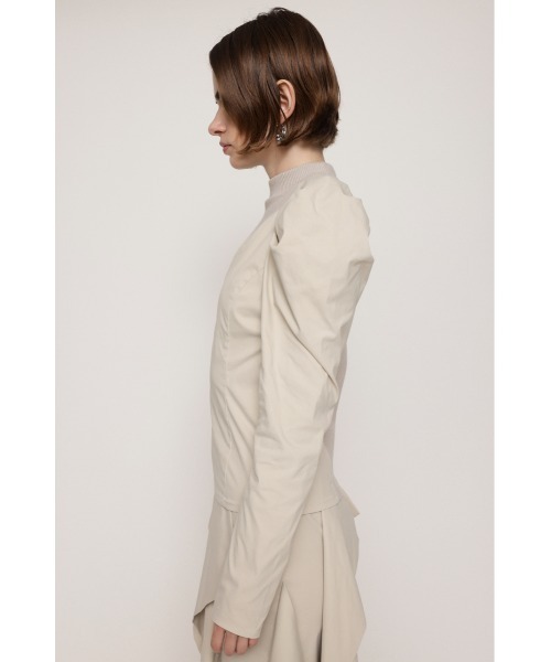 SLY(スライ)の「KNIT x WOVEN DOCKING TOPS ニット ウーブン ドッキングトップス(ニット/セーター・レディース・アイボリー/ブラック・FREE)」の6枚目の写真
