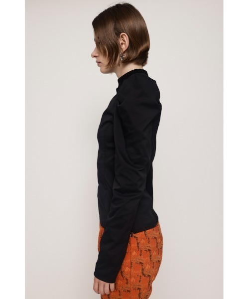 SLY(スライ)の「KNIT x WOVEN DOCKING TOPS ニット ウーブン ドッキングトップス(ニット/セーター・レディース・アイボリー/ブラック・FREE)」の15枚目の写真