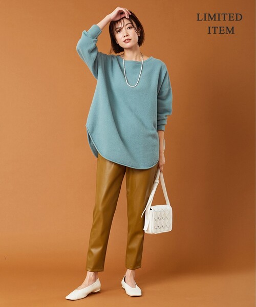 ICB(アイシービー)の「【WEB&一部店舗限定・10色展開】ウールナイロン フェルトタッチ ニット(ニット/セーター・レディース・ブラック系/イエロー系/グレー系/スモーキーグリーン系/ふじ色系/アイボリー系/サックスブルー系/ブラウン系/ダルブルー系/ピンク系・SMALL/X-SMALL)」の16枚目の写真