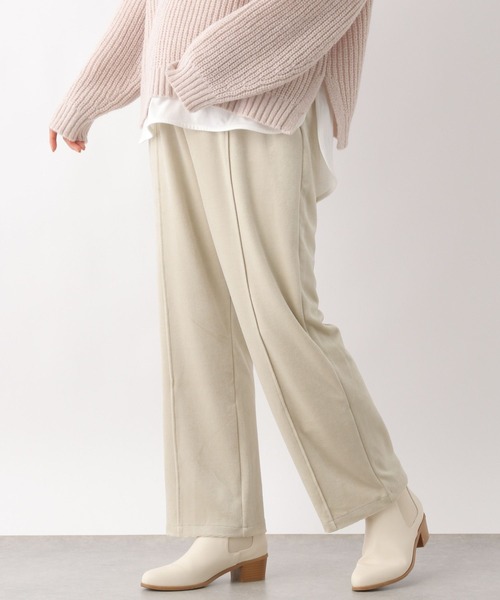 LEPSIM（レプシィム）の「マタニティ／ベロアストレートパンツ　170998（マタニティウェア/グッズ・レディース・グレイッシュベージュ/イエロー/ブラウン・FREE）」の3枚目の写真