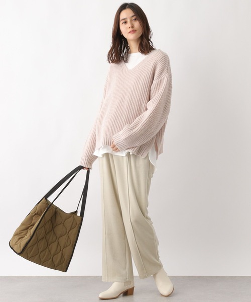 LEPSIM（レプシィム）の「マタニティ／ベロアストレートパンツ　170998（マタニティウェア/グッズ・レディース・グレイッシュベージュ/イエロー/ブラウン・FREE）」の5枚目の写真