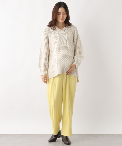 LEPSIM（レプシィム）の「マタニティ／ベロアストレートパンツ　170998（マタニティウェア/グッズ・レディース・グレイッシュベージュ/イエロー/ブラウン・FREE）」の8枚目の写真