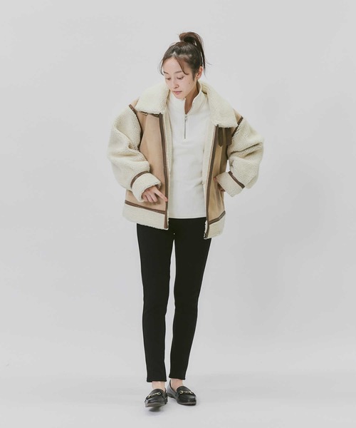 HONEYSUCKLE ROSE（ハニーサックルローズ）の「【HONEYSUCKLE ROSE】B-3ブルゾン（ブルゾン・レディース・グレー/ライトベージュ・M/L）」の22枚目の写真