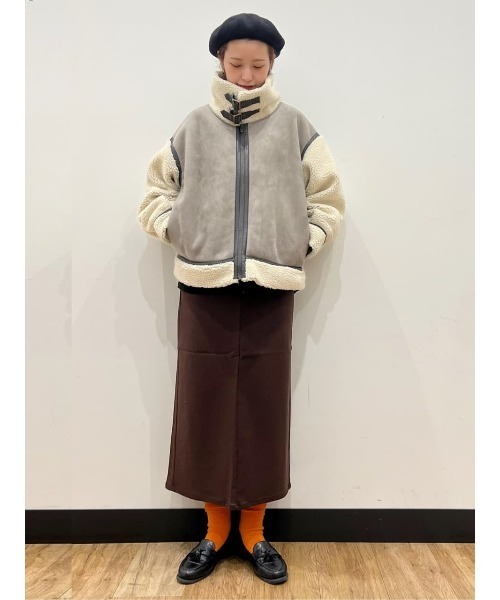 HONEYSUCKLE ROSE（ハニーサックルローズ）の「【HONEYSUCKLE ROSE】B-3ブルゾン（ブルゾン・レディース・グレー/ライトベージュ・M/L）」の6枚目の写真