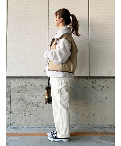 HONEYSUCKLE ROSE（ハニーサックルローズ）の「【HONEYSUCKLE ROSE】B-3ブルゾン（ブルゾン・レディース・グレー/ライトベージュ・M/L）」の15枚目の写真