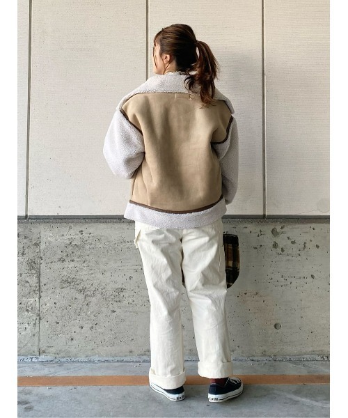 HONEYSUCKLE ROSE（ハニーサックルローズ）の「【HONEYSUCKLE ROSE】B-3ブルゾン（ブルゾン・レディース・グレー/ライトベージュ・M/L）」の16枚目の写真