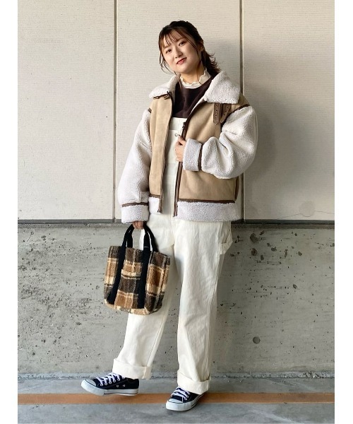 HONEYSUCKLE ROSE（ハニーサックルローズ）の「【HONEYSUCKLE ROSE】B-3ブルゾン（ブルゾン・レディース・グレー/ライトベージュ・M/L）」の14枚目の写真