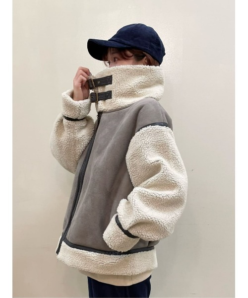 HONEYSUCKLE ROSE（ハニーサックルローズ）の「【HONEYSUCKLE ROSE】B-3ブルゾン（ブルゾン・レディース・グレー/ライトベージュ・M/L）」の10枚目の写真