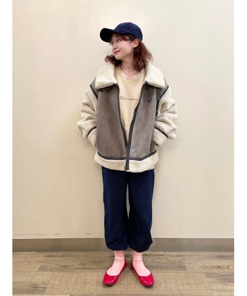 HONEYSUCKLE ROSE（ハニーサックルローズ）の「【HONEYSUCKLE ROSE】B-3ブルゾン（ブルゾン・レディース・グレー/ライトベージュ・M/L）」の7枚目の写真