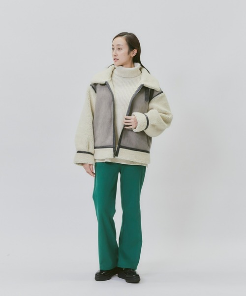 HONEYSUCKLE ROSE（ハニーサックルローズ）の「【HONEYSUCKLE ROSE】B-3ブルゾン（ブルゾン・レディース・グレー/ライトベージュ・M/L）」の21枚目の写真