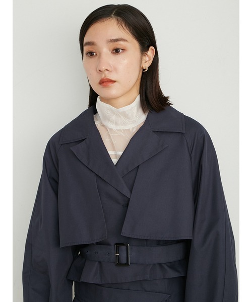 LILY BROWN（リリーブラウン）の「ショートトレンチコート（トレンチコート・レディース・アイボリー/ベージュ/ネイビー・FREE）」の4枚目の写真