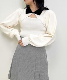 INGNI | 襟付デコルテオープンニット(ニット/セーター)