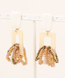 【atelier*mio】クレイ × スクエアビジュー costume jewelry pierce