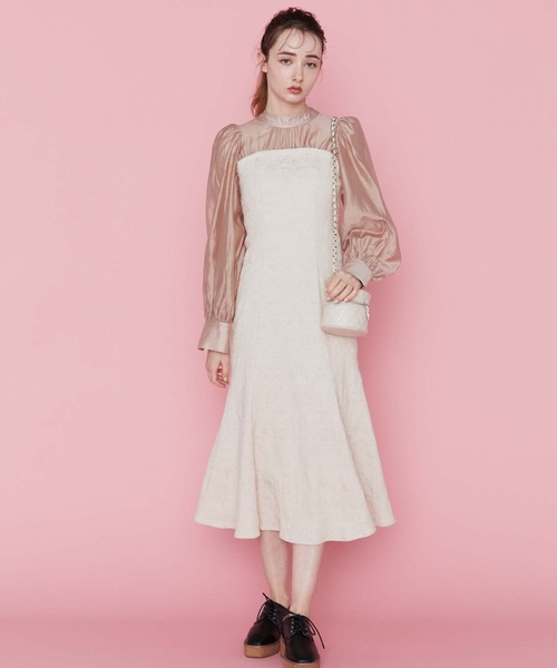 archives（アルシーヴ）の「ドッキングマーメイドワンピース（ワンピース・レディース・ベージュ/アイボリー/ブラック・MEDIUM）」の6枚目の写真