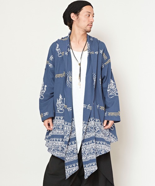 チャイハネ(チャイハネ)の「【チャイハネ】ユーフェン変形MEN'Sカーディガン(カーディガン/ボレロ・メンズ・ベージュ/ネイビー/ホワイト/ブラック/オフホワイト/ダークベージュ・FREE)」の6枚目の写真