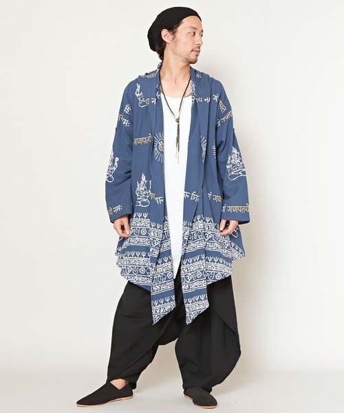 チャイハネ(チャイハネ)の「【チャイハネ】ユーフェン変形MEN'Sカーディガン(カーディガン/ボレロ・メンズ・ベージュ/ネイビー/ホワイト/ブラック/オフホワイト/ダークベージュ・FREE)」の9枚目の写真