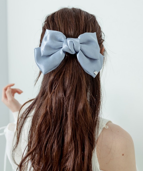 OLIVE des OLIVE（オリーブデオリーブ）の「Aimerianejoieリボンバレッタ　1031180020（バレッタ/ヘアクリップ・レディース・サックスブルー/アイボリー/ブラック/ピンク/グリーン・FREE）」の4枚目の写真