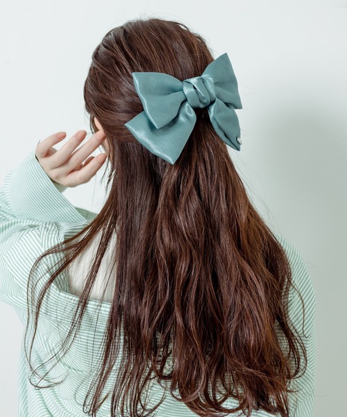 OLIVE des OLIVE（オリーブデオリーブ）の「Aimerianejoieリボンバレッタ　1031180020（バレッタ/ヘアクリップ・レディース・サックスブルー/アイボリー/ブラック/ピンク/グリーン・FREE）」の13枚目の写真