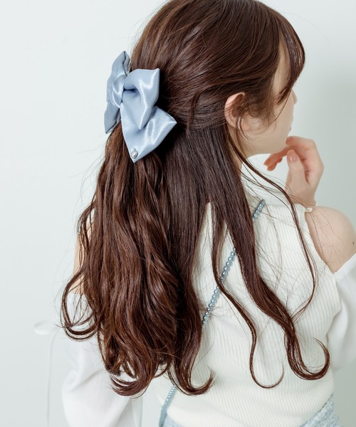 OLIVE des OLIVE（オリーブデオリーブ）の「Aimerianejoieリボンバレッタ　1031180020（バレッタ/ヘアクリップ・レディース・サックスブルー/アイボリー/ブラック/ピンク/グリーン・FREE）」の15枚目の写真