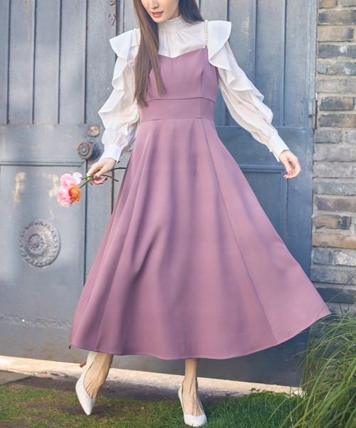 tocco closet（トッコ　クローゼット）の「プチフリルネックラッフルシアースリーブブラウス（シャツ/ブラウス・レディース・ホワイト/グレー系その他/ネイビー・M）」の7枚目の写真