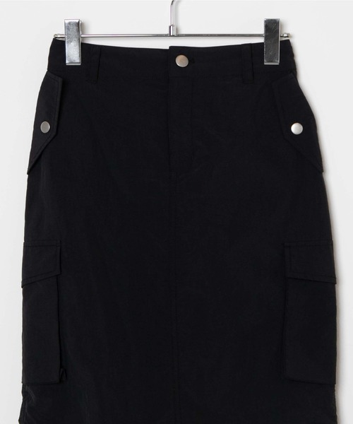 WEGO/ナイロンドロストカーゴロングスカート