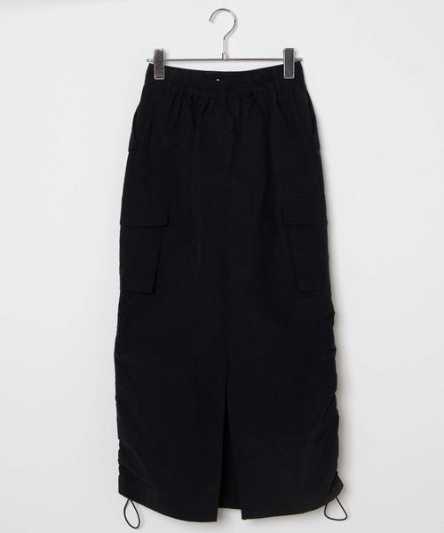 WEGO/ナイロンドロストカーゴロングスカート