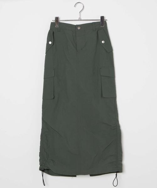 WEGO/ナイロンドロストカーゴロングスカート