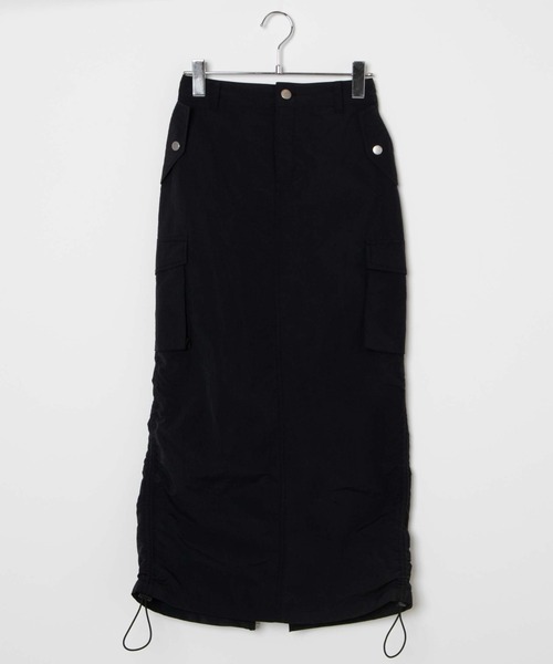 WEGO/ナイロンドロストカーゴロングスカート