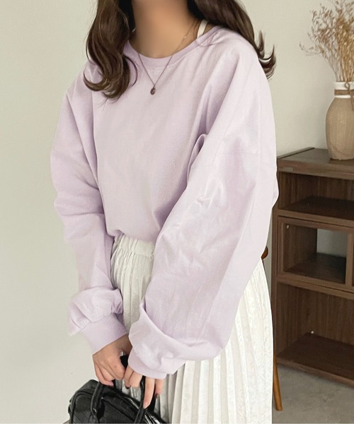 apres jour(アプレジュール)の「カラーロンT【ZOZOTOWN限定アイテム】(Tシャツ/カットソー・レディース・ミント/ラベンダー/ライトピンク/サックスブルー/オフホワイト・X-LARGE/フリー)」の4枚目の写真