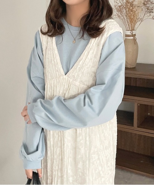 apres jour(アプレジュール)の「カラーロンT【ZOZOTOWN限定アイテム】(Tシャツ/カットソー・レディース・ミント/ラベンダー/ライトピンク/サックスブルー/オフホワイト・X-LARGE/フリー)」の3枚目の写真