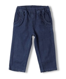 Moujonjon（ムージョンジョン）の「後ろリボン付きデニム７分丈パンツ（デニムパンツ・キッズ）」