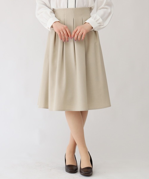 TRUDEA(トルディア)の「タックフレアスカート(スカート・レディース・ネイビー/ブラック/グリーン/グレイッシュベージュ・MEDIUM/LARGE)」の3枚目の写真