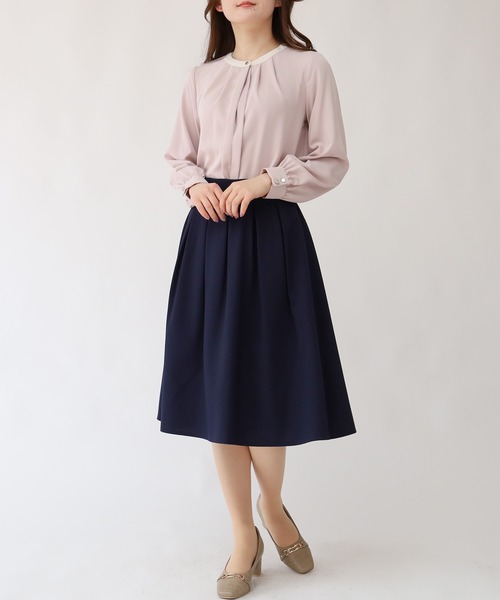 TRUDEA(トルディア)の「タックフレアスカート(スカート・レディース・ネイビー/ブラック/グリーン/グレイッシュベージュ・MEDIUM/LARGE)」の12枚目の写真