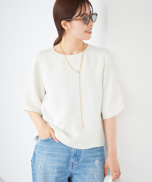フィブリルサテン Tee ブラウス plage（プラージュ）の「フィブリルサテン Tee ブラウス（シャツ