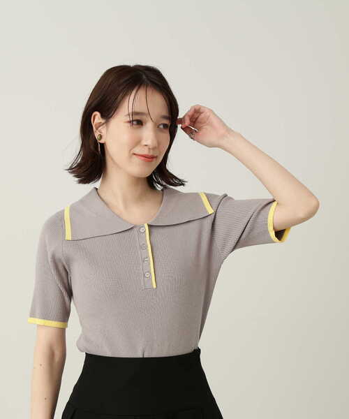 N.(N. Natural Beauty Basic)(エヌエヌナチュラルビューティーベーシック)の「◆ウイングカラー5分袖ニット(ニット/セーター・レディース・ホワイト系その他/グレー系その他/グリーン系その他・MEDIUM)」の22枚目の写真