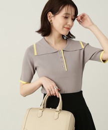 N.（N. Natural Beauty Basic） | ◆ウイングカラー５分袖ニット(ニット/セーター)