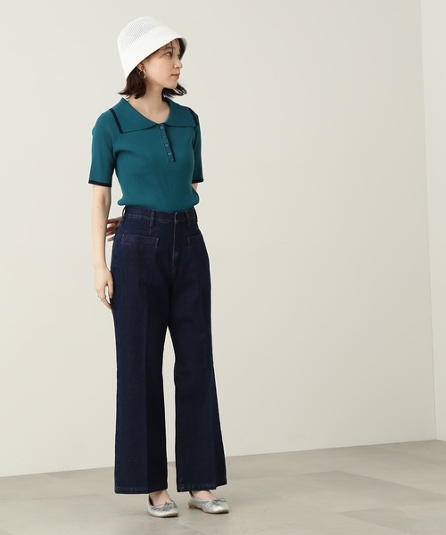 N.(N. Natural Beauty Basic)(エヌエヌナチュラルビューティーベーシック)の「◆ウイングカラー5分袖ニット(ニット/セーター・レディース・ホワイト系その他/グレー系その他/グリーン系その他・MEDIUM)」の11枚目の写真