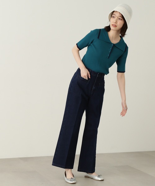 N.(N. Natural Beauty Basic)(エヌエヌナチュラルビューティーベーシック)の「◆ウイングカラー5分袖ニット(ニット/セーター・レディース・ホワイト系その他/グレー系その他/グリーン系その他・MEDIUM)」の15枚目の写真