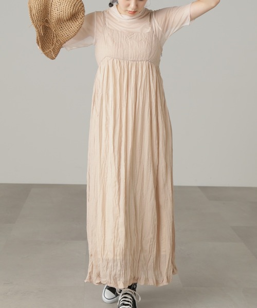 FREE'S MART（フリーズマート）の「◆ダブルストラップワッシャーキャミワンピース（ワンピース・レディース・ホワイト/ブラック/ベージュ・MEDIUM/SMALL）」の18枚目の写真