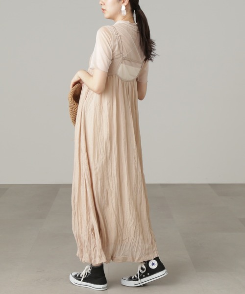 FREE'S MART（フリーズマート）の「◆ダブルストラップワッシャーキャミワンピース（ワンピース・レディース・ホワイト/ブラック/ベージュ・MEDIUM/SMALL）」の22枚目の写真