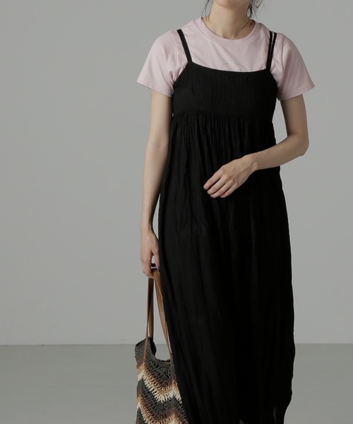 FREE'S MART（フリーズマート）の「◆ダブルストラップワッシャーキャミワンピース（ワンピース・レディース・ホワイト/ブラック/ベージュ・MEDIUM/SMALL）」の15枚目の写真