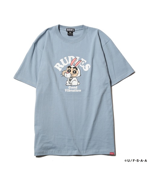 RUDIE'S（ルーディーズ）の「RUDIE'SxCRAYON SHINCHAN RABBIT TEE /ルーディーズ クレヨンしんちゃん ラビット Tシャツ（Tシャツ/カットソー・メンズ・ライトブルー/ブラック・L/XL/S/XXL/M）」の9枚目の写真