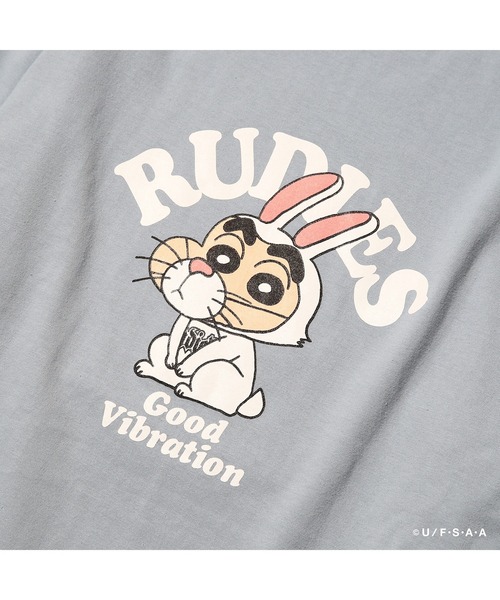 RUDIE'S（ルーディーズ）の「RUDIE'SxCRAYON SHINCHAN RABBIT TEE /ルーディーズ クレヨンしんちゃん ラビット Tシャツ（Tシャツ/カットソー・メンズ・ライトブルー/ブラック・L/XL/S/XXL/M）」の12枚目の写真